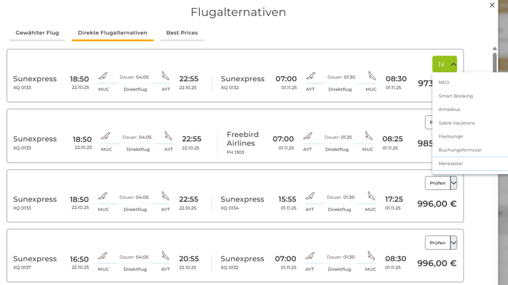 XENA: Feature_Flüge finden